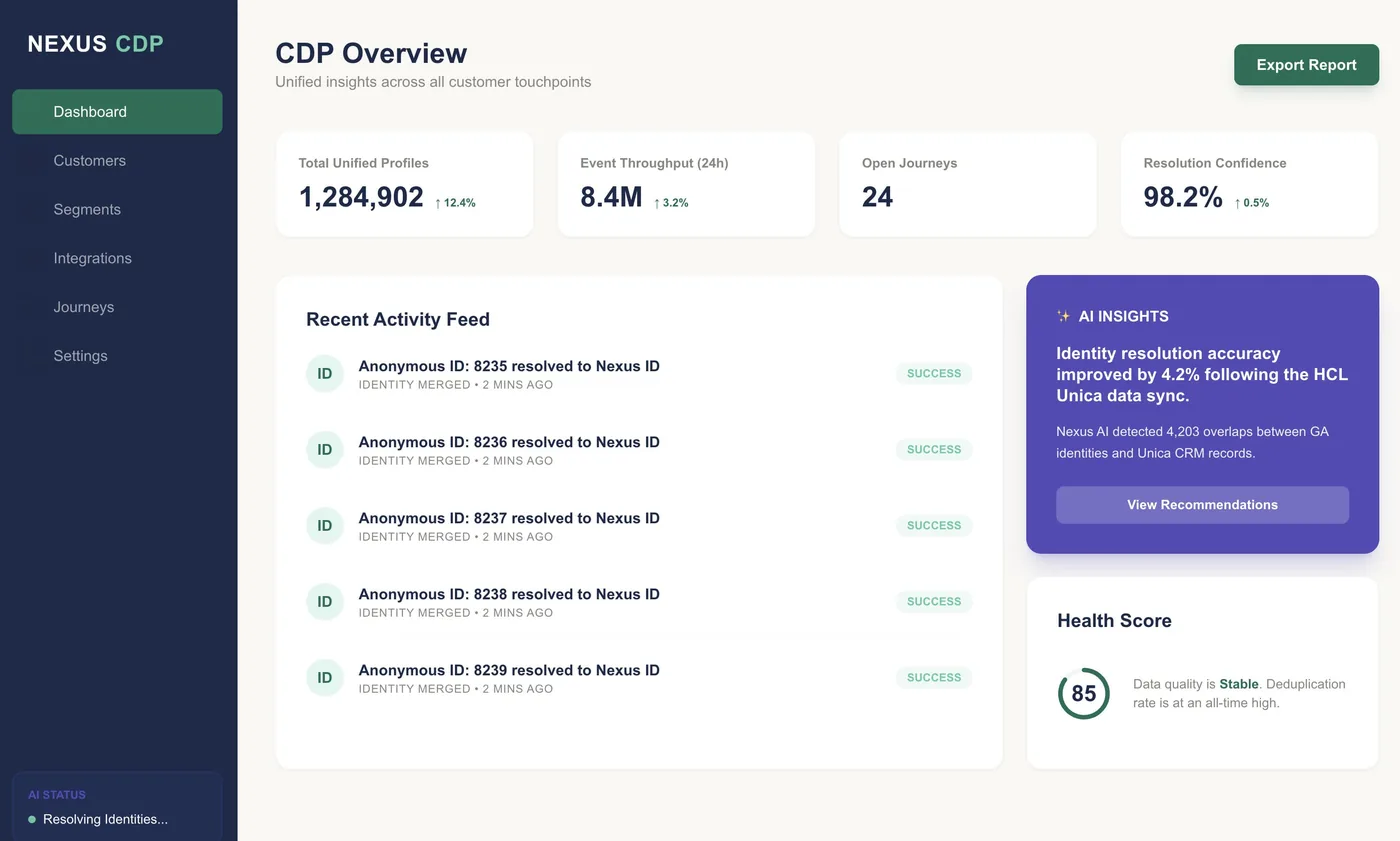 Nexus CDP Overview 儀表板